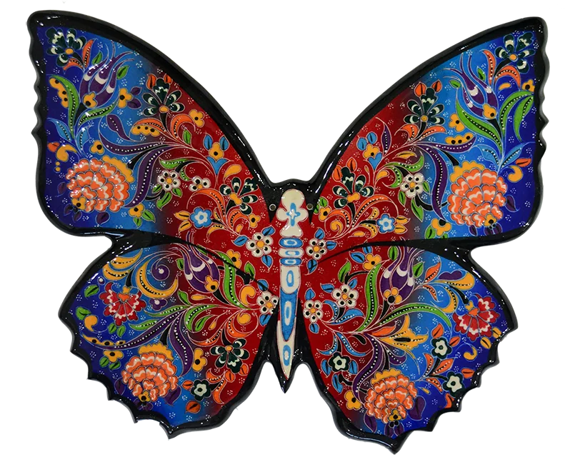 Colorful hand-painted ceramic butterfly
